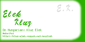 elek kluz business card